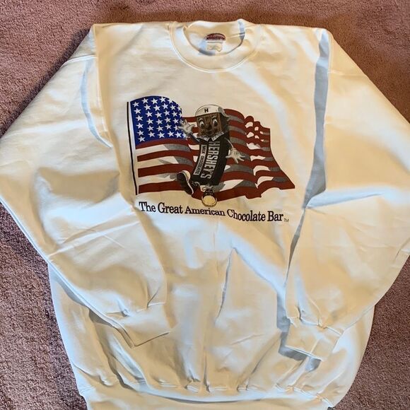 Hanes Other - Vintage Hanes Hersheys Great American Chocolate Bar Sweatshirt White XL Mens